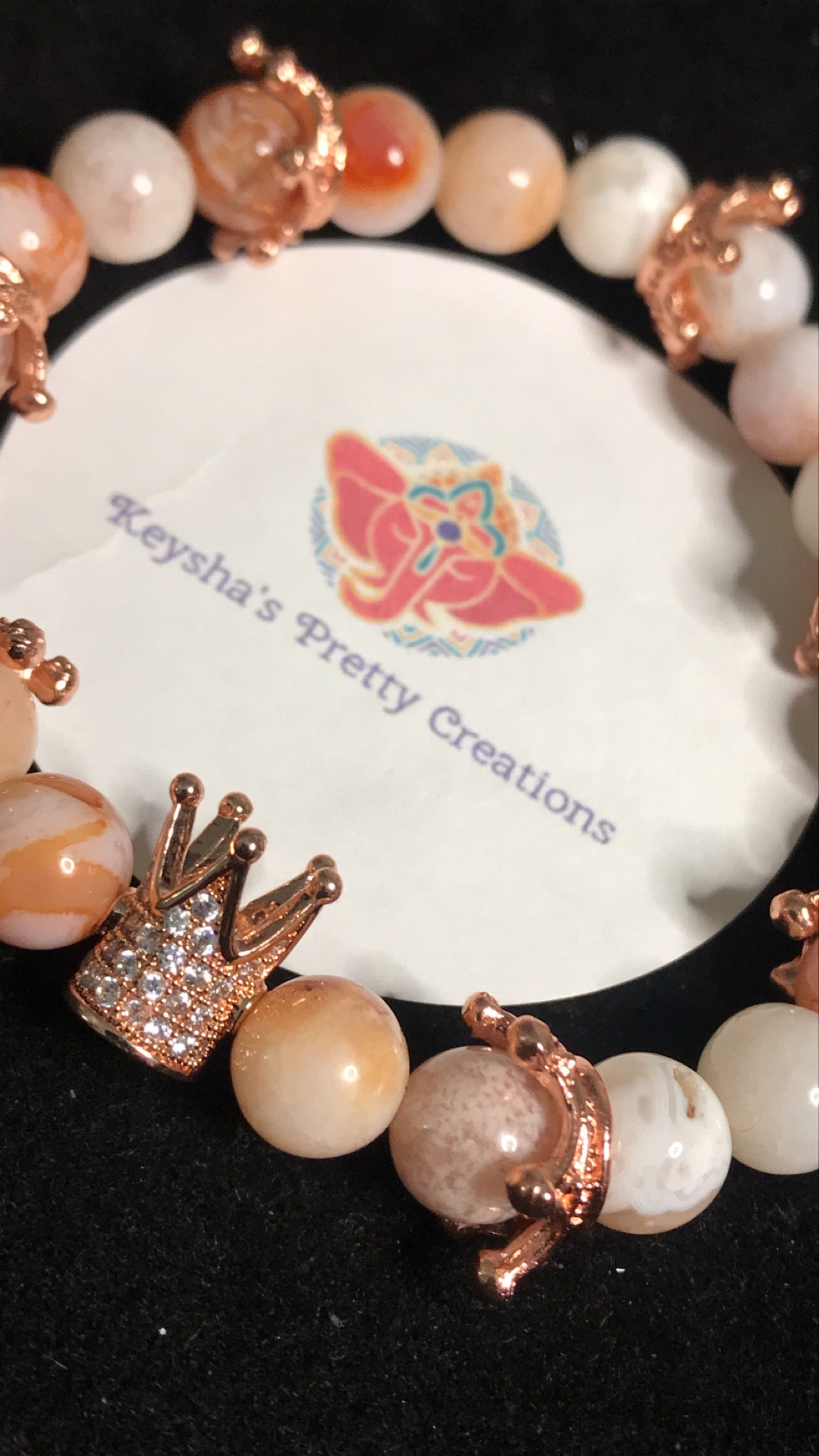 Peach agate bracelet