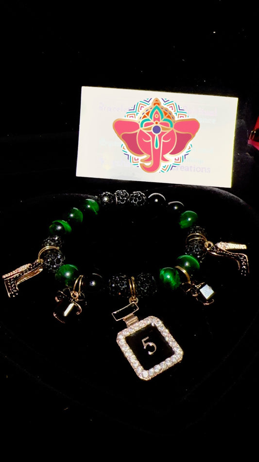 High class green tigers eye bracelet