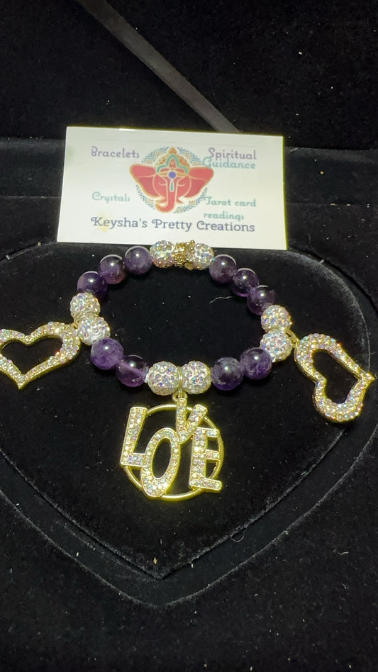 Show me some love amethyst bracelet