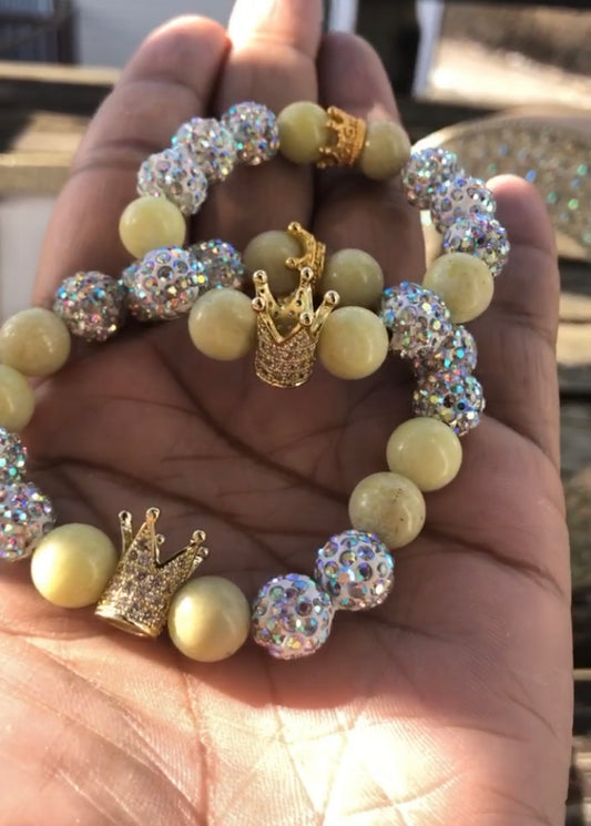 Yellow fossil stone mommy & me set