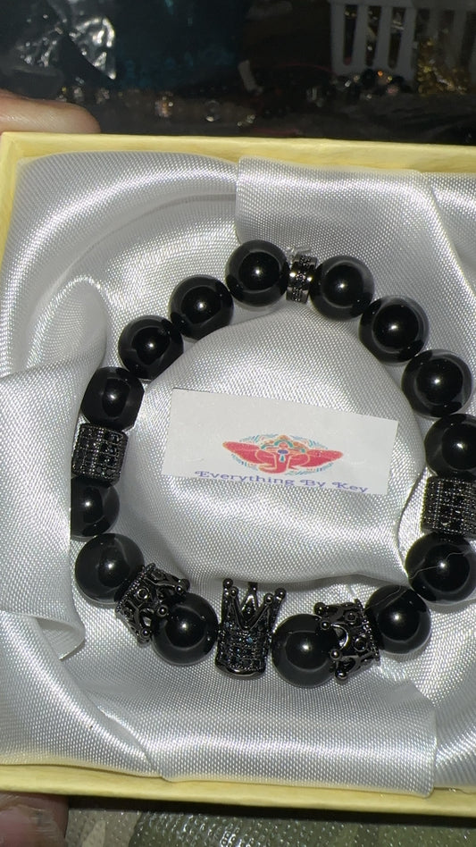 Back on black obsidian bracelet