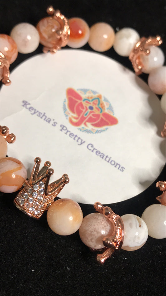 Peach agate bracelet