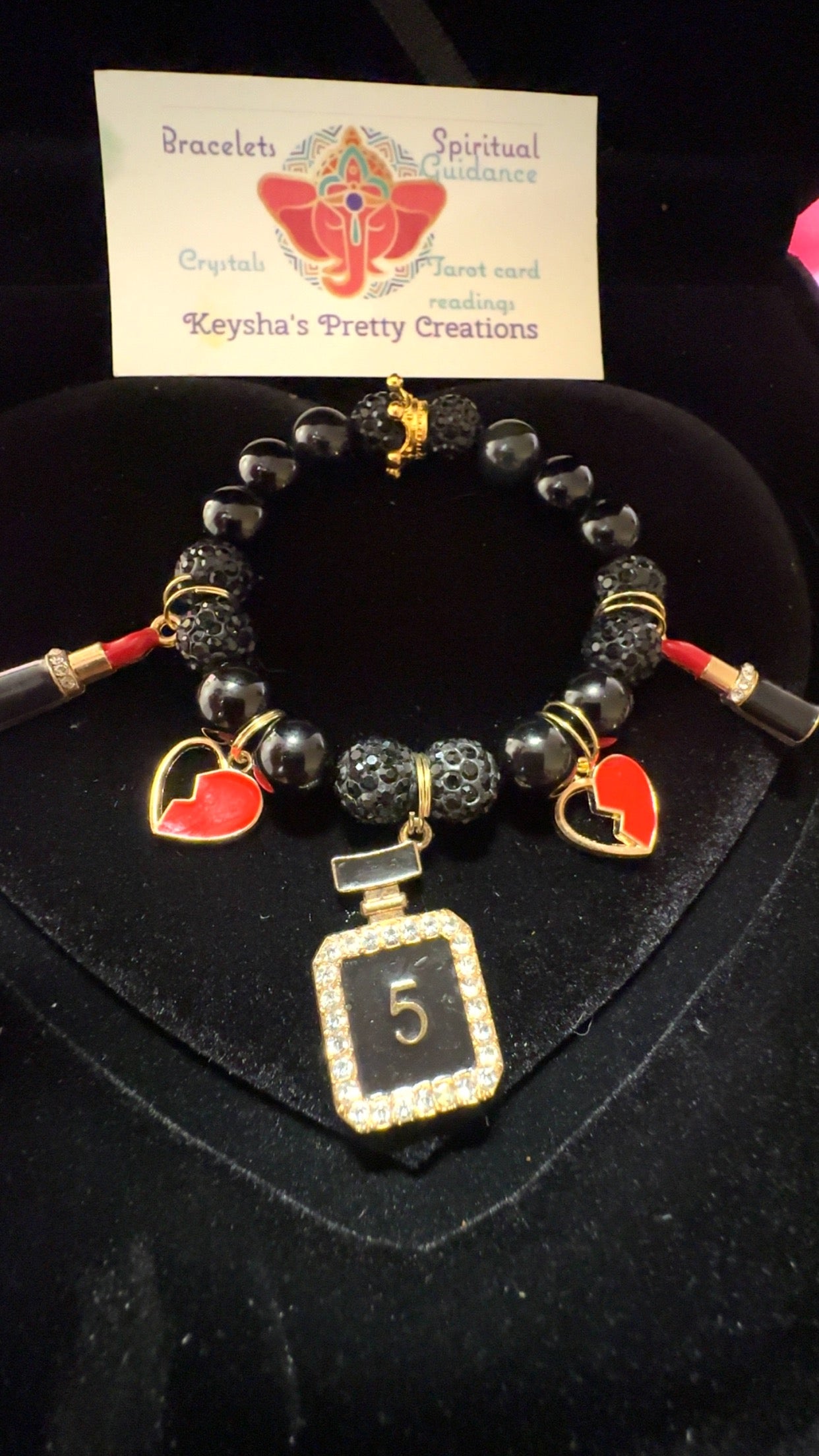 Heart Breaker Black obsidian Protection Bracelet