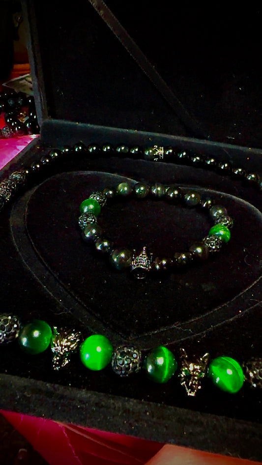 Green Tigers Eye Set